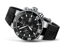 Aquis Chronograph, Black, Rubber Strap