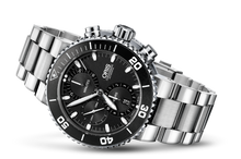 Aquis Chronograph, Black, Stainless steel Strap