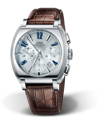Frank Sinatra Chronograph, 41.00 x 42mm, Grey, Leather Strap, Stainless steel crown and pushers, Multi-piece stainless steel case, flexible lugs