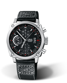 BC4 Chronograph, 42.70 mm, Black, Leather Strap, Stainless steel Oris Quick Lock security crown and pushers, Multi-piece stainless steel case