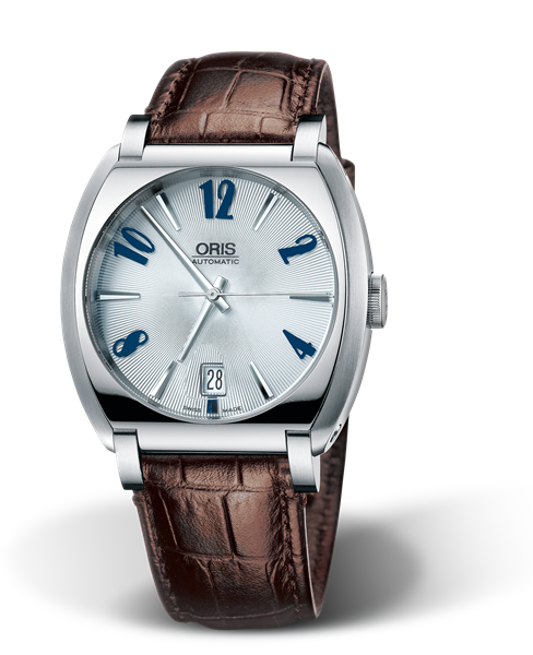 Frank Sinatra Date, 39.00 x 40mm, Grey, Leather Strap, Stainless steel crown, Multi-piece stainless steel case, flexible lugs