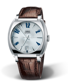 Frank Sinatra Date, 39.00 x 40mm, Grey, Leather Strap, Stainless steel crown, Multi-piece stainless steel case, flexible lugs