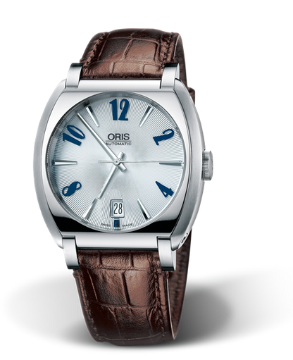 Frank Sinatra Date, 39.00 x 40mm, Grey, Leather Strap, Stainless steel crown, Multi-piece stainless steel case, flexible lugs