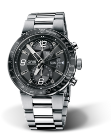 WilliamsF1 Team Chronograph, 45mm, Black, Stainless steel Strap, Stainless steel crown and pushers, Multi-piece stainless steel case, tachymeter scale top ring, flexible lugs