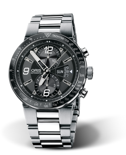 WilliamsF1 Team Chronograph, 45mm, Black, Stainless steel Strap, Stainless steel crown and pushers, Multi-piece stainless steel case, tachymeter scale top ring, flexible lugs