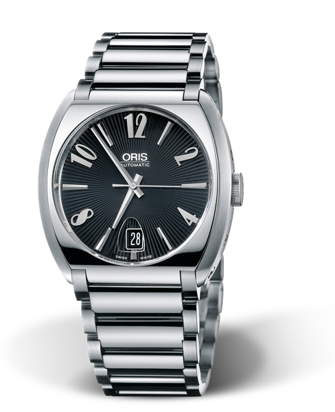 Frank Sinatra Date, 39.00 x 40mm, Black, Stainless steel Strap, Stainless steel crown, Multi-piece stainless steel case, flexible lugs