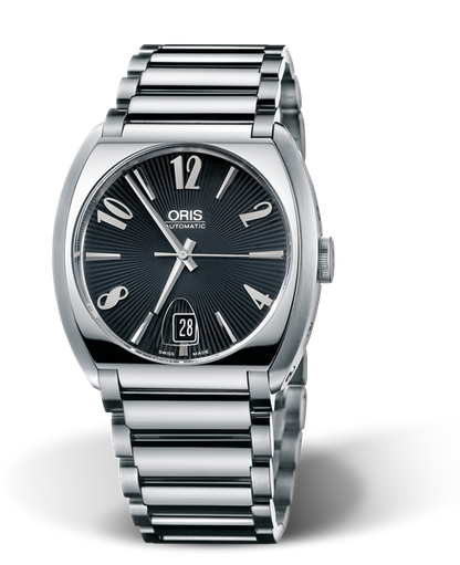 Frank Sinatra Date, 39.00 x 40mm, Black, Stainless steel Strap, Stainless steel crown, Multi-piece stainless steel case, flexible lugs