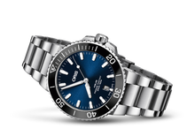 Aquis Date, Blue, Stainless steel Strap