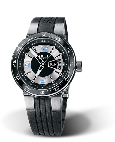 WilliamsF1 Team Day Date 2008, 42mm, Black, Rubber Strap, Stainless steel crown, Multi-piece stainless steel case, minutes scale top ring, flexible lugs
