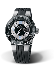 WilliamsF1 Team Day Date 2008, 42mm, Black, Rubber Strap, Stainless steel crown, Multi-piece stainless steel case, minutes scale top ring, flexible lugs
