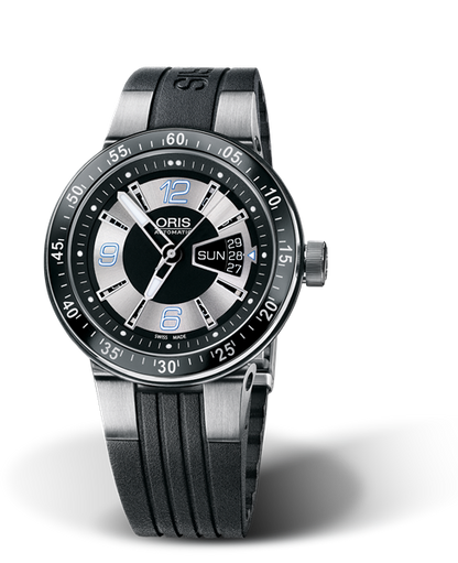 WilliamsF1 Team Day Date 2008, 42mm, Black, Rubber Strap, Stainless steel crown, Multi-piece stainless steel case, minutes scale top ring, flexible lugs