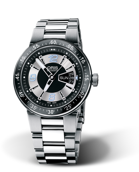 WilliamsF1 Team Day Date 2008, 42mm, Black, Stainless steel Strap, Stainless steel crown, Multi-piece stainless steel case, minutes scale top ring, flexible lugs