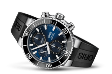 Aquis Chronograph, Blue, Rubber Strap