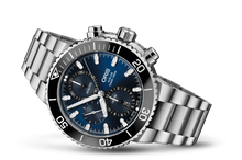 Aquis Chronograph, Blue, Stainless steel Strap