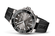 Aquis Titanium Date, Grey, Rubber Strap