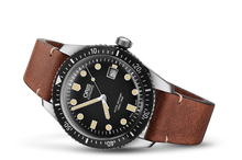 Divers Sixty-Five, Black, Leather Strap