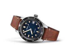 Divers Sixty-Five, Blue, Leather Strap