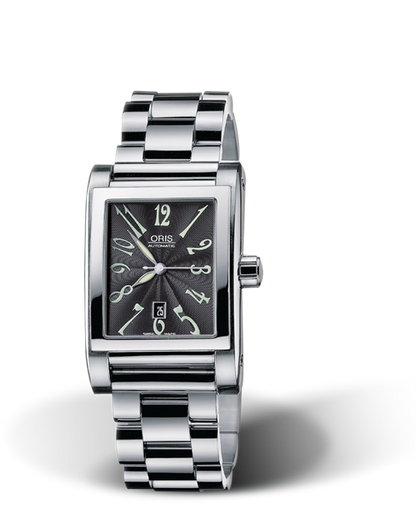Rectangular Date 2002, 24.00 x 36mm, Black, Stainless steel Strap, Stainless steel crown, Multi-piece stainless steel case