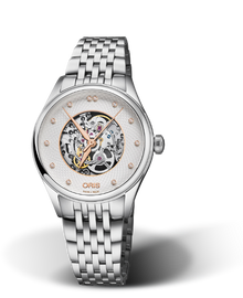 Artelier Skeleton Diamonds, 33mm, Grey, Stainless steel Strap, Stainless steel crown, Multi-piece stainless steel case