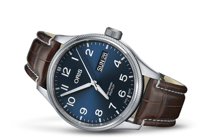 Big Crown ProPilot Big Day Date, Blue, Leather Strap