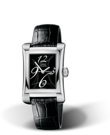 Rectangular Date 2008, 25.90 x 37mm, Black, Leather Strap, Stainless steel crown, Multi-piece stainless steel case