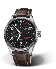 Big Crown ProPilot Calibre 114, 44mm, Grey, Leather Strap, Stainless steel screw-in security crown, Multi-piece stainless steel case