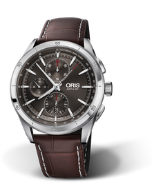 Artix GT Chronograph, 44mm, Grey, Leather Strap, Stainless steel screw-in security crown and pushers, Multi-piece stainless steel case