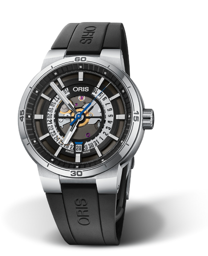 TT1 Engine Date, 42mm, Black, Rubber Strap, Stainless steel crown, Multi-piece stainless steel case