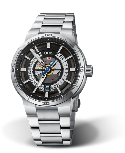 TT1 Engine Date, 42mm, Black, Stainless steel Strap, Stainless steel crown, Multi-piece stainless steel case