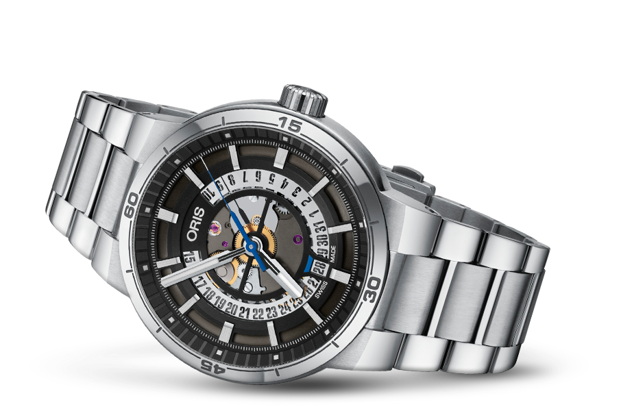 TT1 Engine Date, Black, Stainless steel Strap