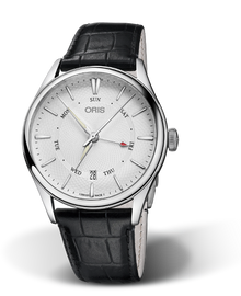 Artelier Pointer Day Date, 40mm, Grey, Leather Strap, Stainless steel crown, Multi-piece stainless steel case