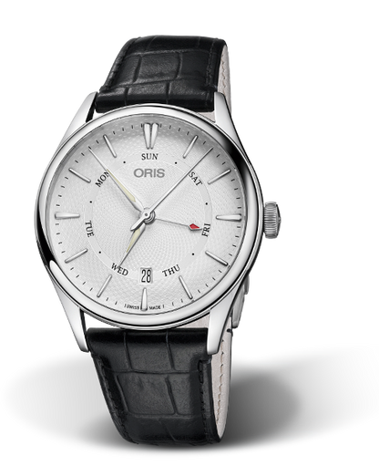 Artelier Pointer Day Date, 40mm, Grey, Leather Strap, Stainless steel crown, Multi-piece stainless steel case