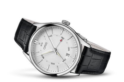 Artelier Pointer Day Date, Grey, Leather Strap