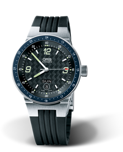 WilliamsF1 Team Day Date 2004, 42mm, Black, Rubber Strap, Stainless steel crown, Multi-piece stainless steel case, hours scale top ring, flexible lugs