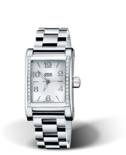 Rectangular Diamonds, 24.00 x 36mm, White, Stainless steel Strap, Stainless steel crown, Multi-piece stainless steel case, set with 28 Top Wesselton G, VVS 2 diamonds (0,19 ct.)