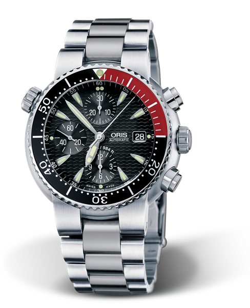Divers Titan Chronograph, 44.00 mm, Black, Titanium Strap, Titanium screw-in security crown, pushers and Helium valve, Multi-piece titanium case, minutes scale top ring