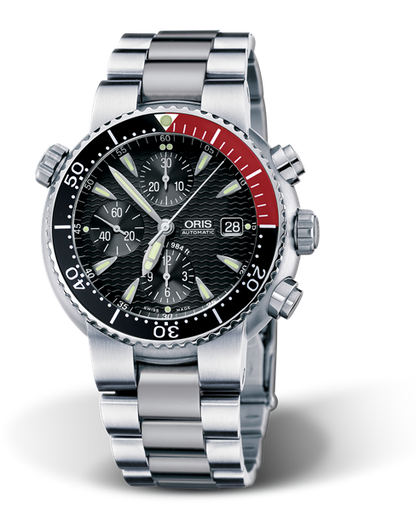 Divers Titan Chronograph, 44.00 mm, Black, Titanium Strap, Titanium screw-in security crown, pushers and Helium valve, Multi-piece titanium case, minutes scale top ring
