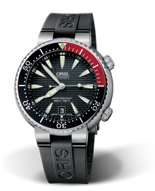 Divers Titan Date, 44.00 mm, Black, Rubber Strap, Titanium screw-in security crown and Helium valve, Multi-piece titanium case, minutes scale top ring