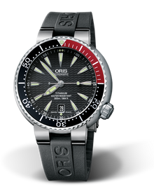 Divers Titan Date, 44.00 mm, Black, Rubber Strap, Titanium screw-in security crown, Multi-piece titanium case, minutes scale top ring