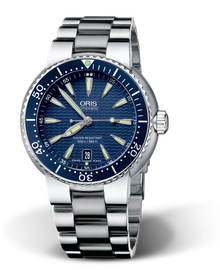 Divers Date, 44.00 mm, Blue, Stainless steel Strap, Stainless steel screw-in security crown, Multi-piece stainless steel case, minutes scale top ring