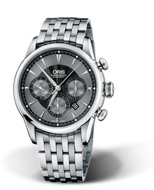 Artelier Chronograph, 43.50mm, Black, Stainless steel Strap, Stainless steel crown and pushers, Multi-piece stainless steel case