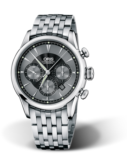 Artelier Chronograph, 43.50mm, Black, Stainless steel Strap, Stainless steel crown and pushers, Multi-piece stainless steel case