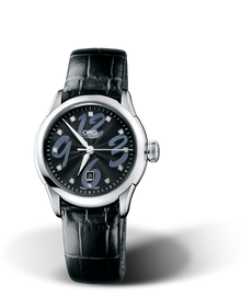 Artelier Date Diamonds, 31mm, Black, Leather Strap, Stainless steel crown, Multi-piece stainless steel case