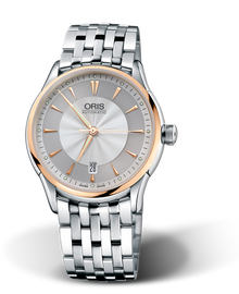 Artelier Date, 40mm, Grey, Stainless steel Strap, Stainless steel crown, Multi-piece stainless steel case, 18K rose gold top ring