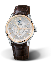 Artelier Complication 2007, 40mm, Grey, Leather Strap, Stainless steel crown, Multi-piece stainless steel case, 18K rose gold top ring