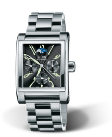 Rectangular Complication 2002, 33.50 x 45.50mm, Black, Stainless steel Strap, Stainless steel crown, Multi-piece stainless steel case