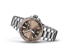 Aquis Date, Brown, Stainless steel Strap