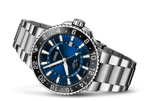 Aquis GMT Date, Blue, Stainless steel Strap