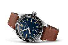 Divers Sixty-Five Date, Blue, Leather Strap
