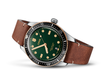 Divers Sixty-Five, Green, Leather Strap